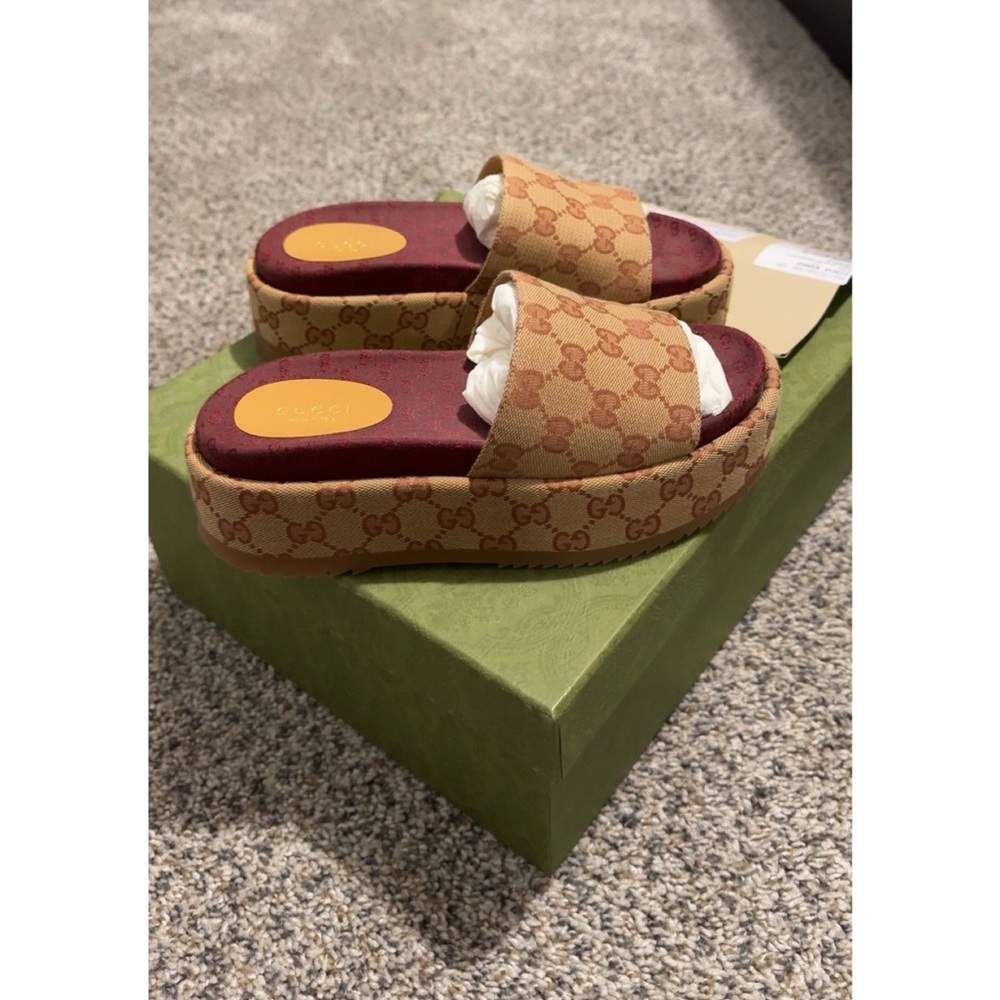 Gucci platform logo sandals